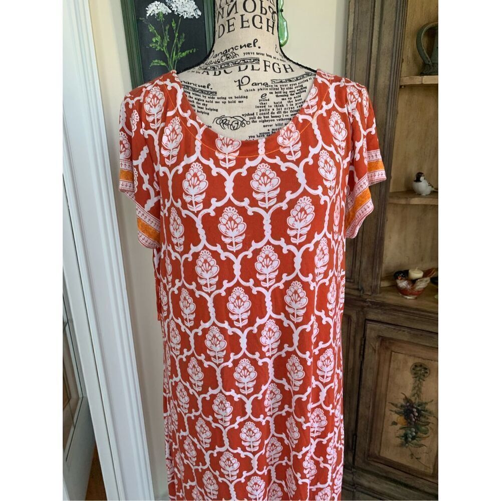 Hatley Dress Short Sleeve Orange Floral Nellie Dress - Picture 5 of 7